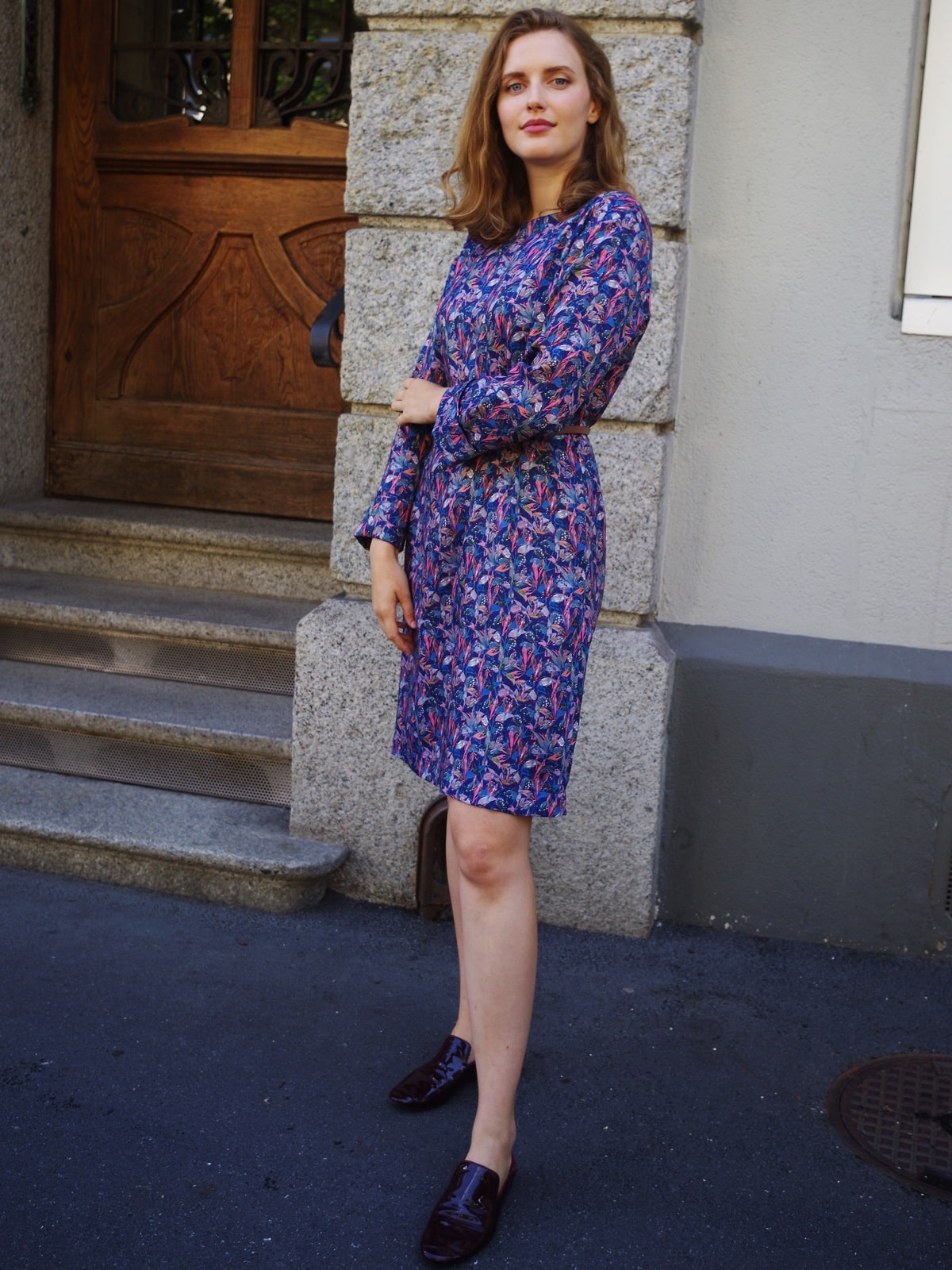 Swiss Made langarm Kleid Blumenstein