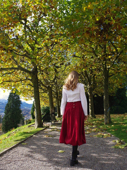 NEU: Ballonrock CORDas bordeaux Lang - Swiss Made