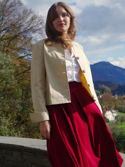 NEU: Ballonrock CORDas bordeaux Lang - Swiss Made