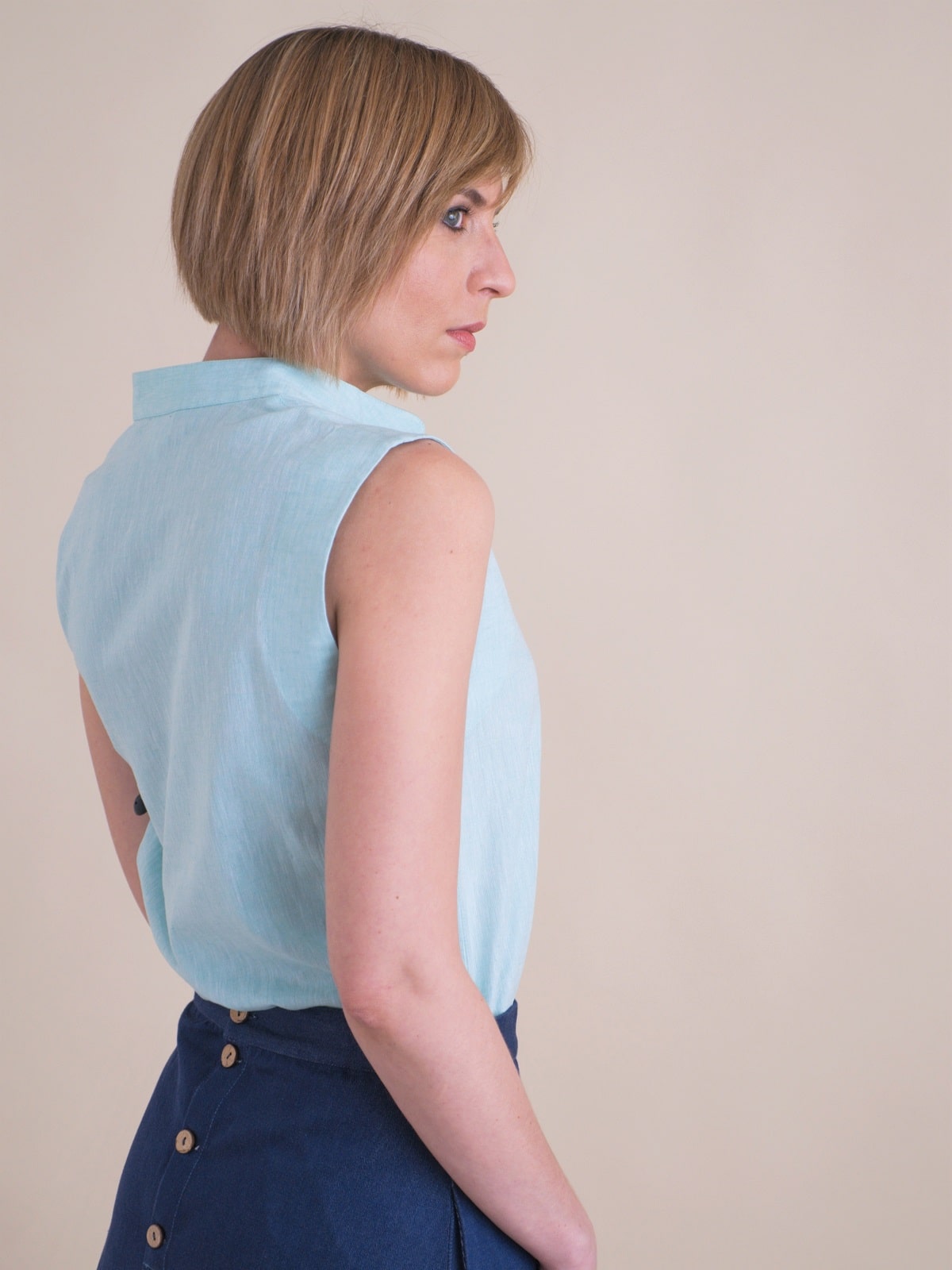 Leinen Bluse Acquarossa