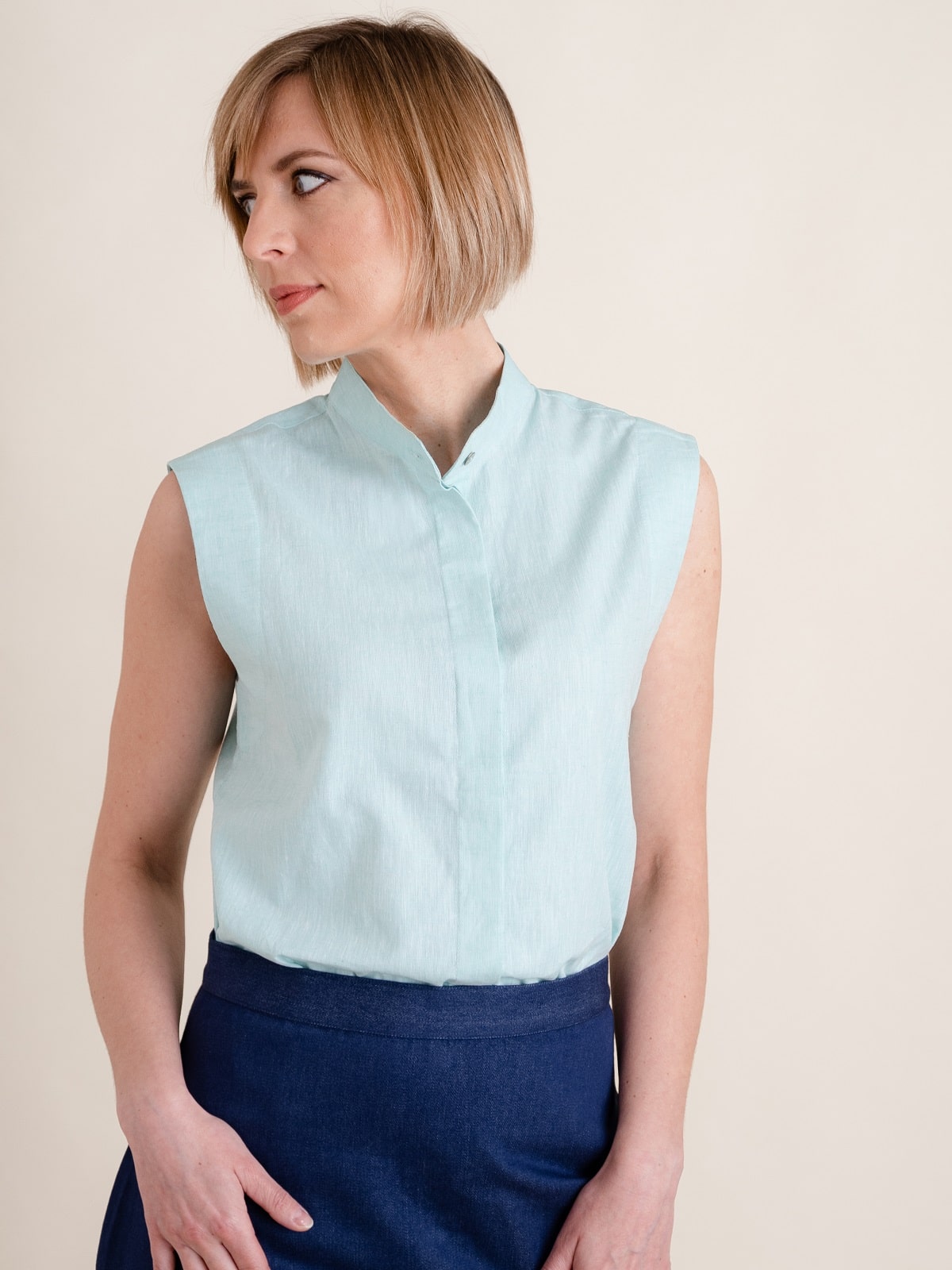 Leinen Bluse Acquarossa