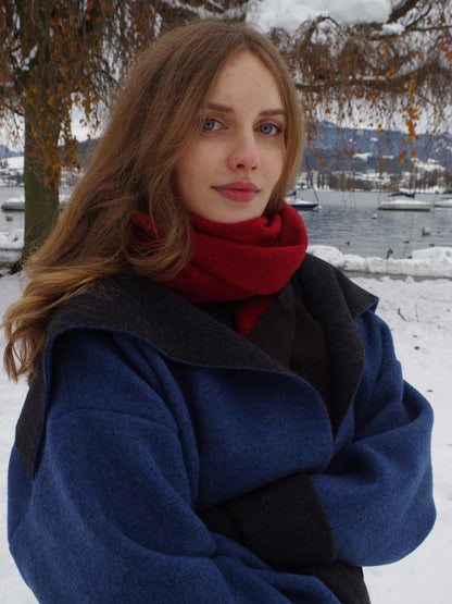 Wollmantel Samedan in Blau - Swiss Made